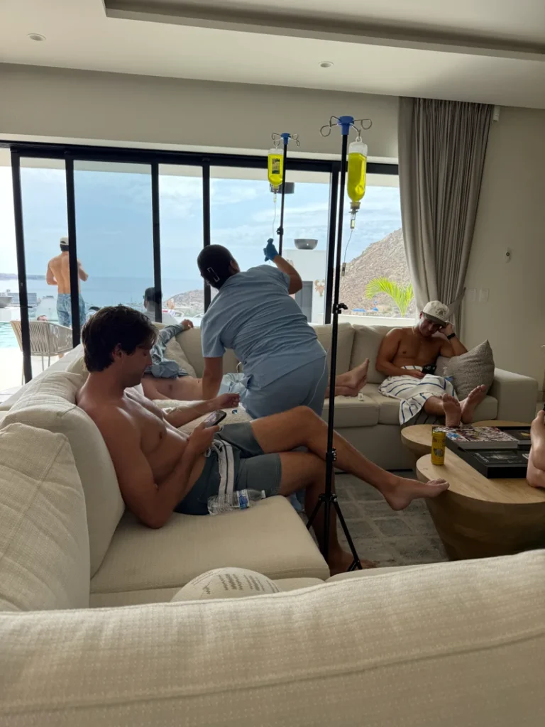 Our mobile IV team caring for guests at their villa